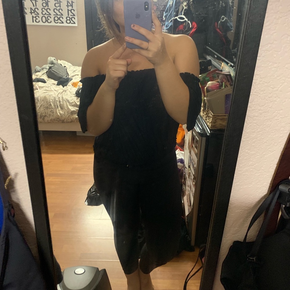LF Emma and Sam black off the shoulder top
